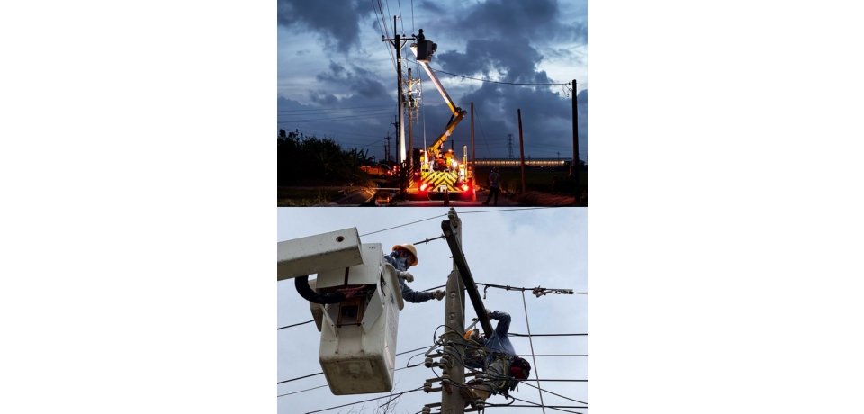 丹娜絲過後 台電雲林區處持續動員復電率已達98% 感謝民眾包涵體諒及耐心等待(圖)