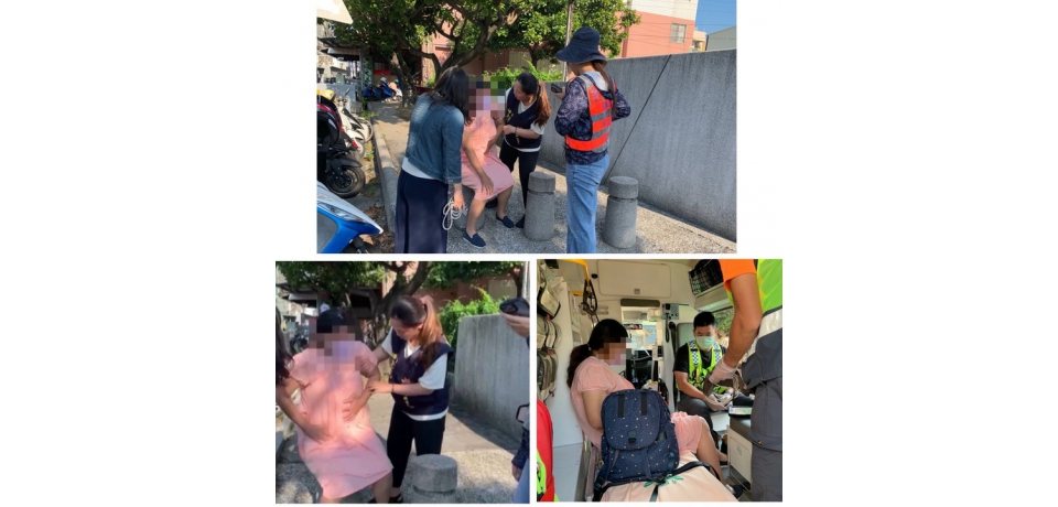 孕婦攜童上學突失足  雲林縣警暖心即時協助送醫(圖)