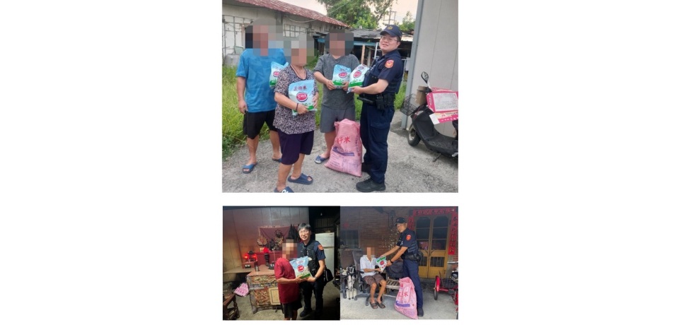 斗南警方與濟天宮發放白米　關懷社區弱勢(圖)