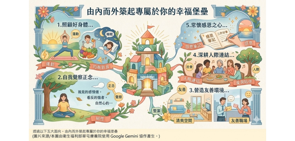 國際幸福日 草屯療養院教民眾掌握五個簡單日常小改變讓生活幸福滿滿(圖)