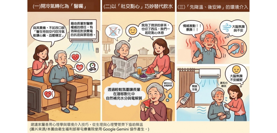 夏日高溫來襲長輩易暴躁 草屯療養院談大腦熱壓力與應變3招(圖)