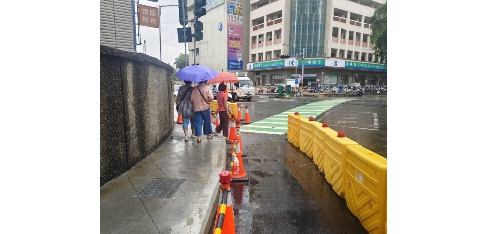 高雄捷運黃線推進　建工與大順路口人行道完成改善(圖)